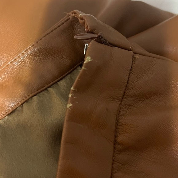 STAUD Orchid Vegan Leather Tiered Midi Skirt Women's Size 6 Banded Waist - Picture 6 of 7